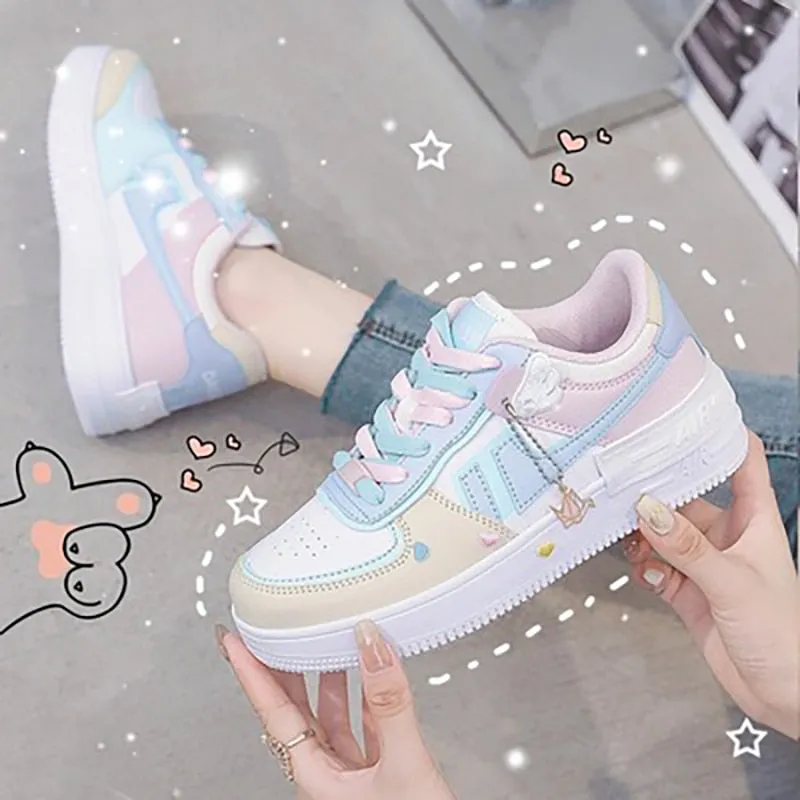 Amozae- New Fashion Summer Increased Outdoor Small White Women Flats Shoes Macarons Color Comfortable Breathable Sneakers-0505