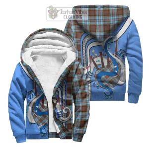 Anderson Ancient Tartan Sherpa Hoodie with Epic Bagpipe Style