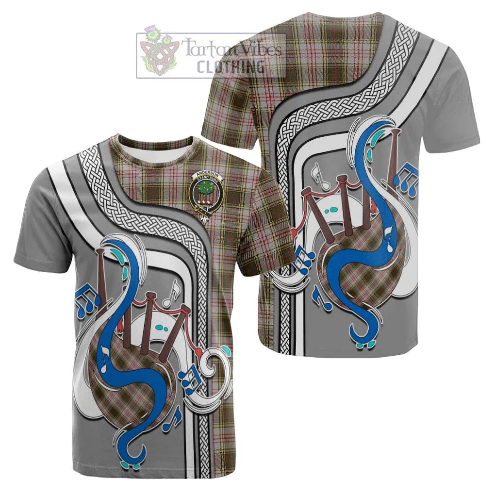 Anderson Dress Tartan Cotton T-shirt with Epic Bagpipe Style