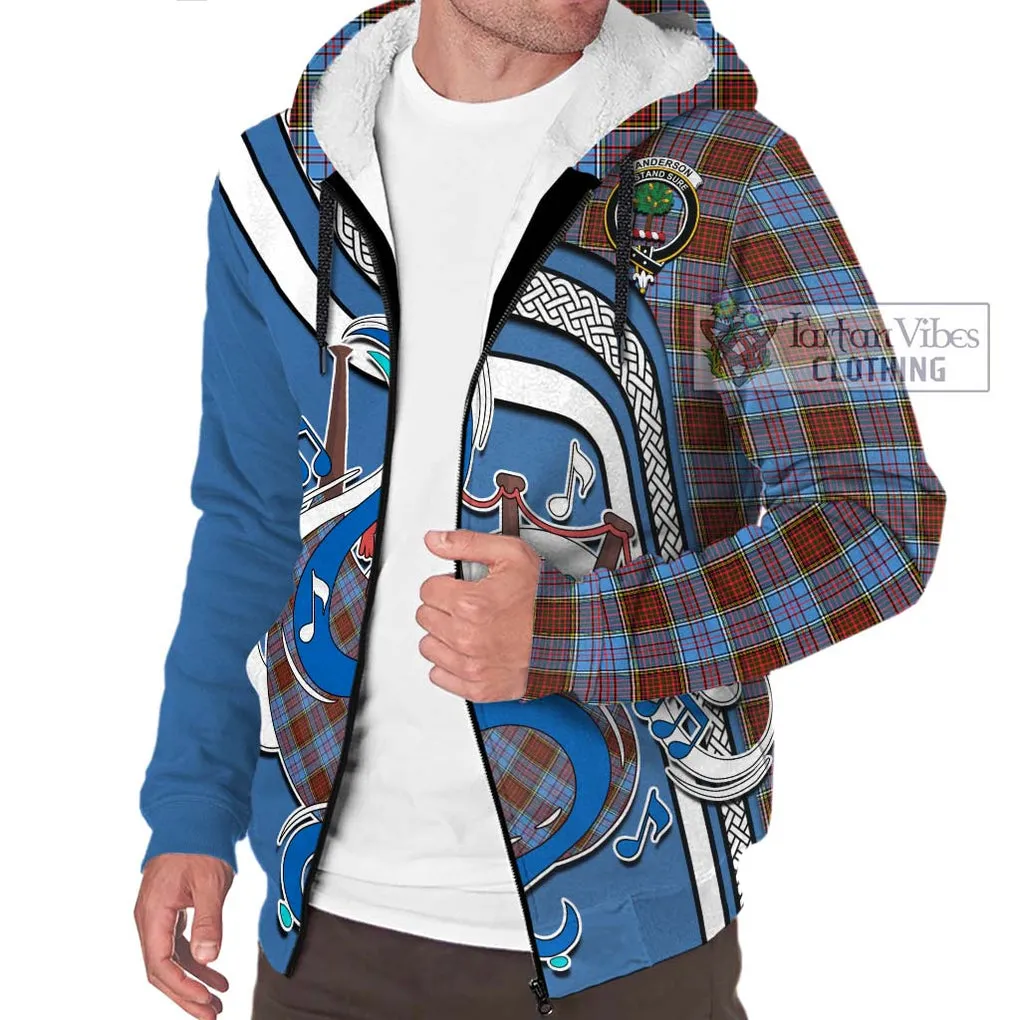 Anderson Modern Tartan Sherpa Hoodie with Epic Bagpipe Style