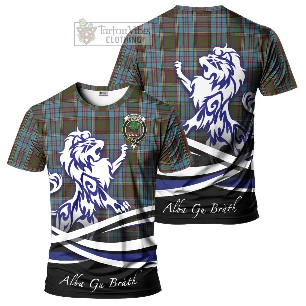 Anderson Tartan Cotton T-shirt with Alba Gu Brath Regal Lion Emblem