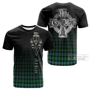 Arbuthnot Ancient Tartan Cotton T-shirt Featuring Alba Gu Brath Family Crest Celtic Inspired