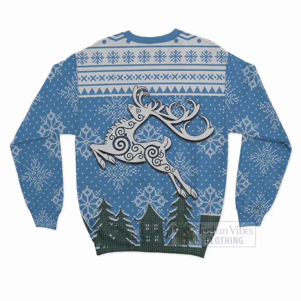 Arbuthnot Clan Christmas Sweatshirt Celtic Reindeer Style