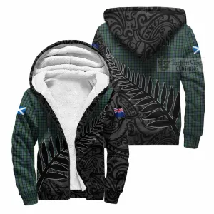 Arbuthnot Crest Tartan Sherpa Hoodie with New Zealand Silver Fern Half Style