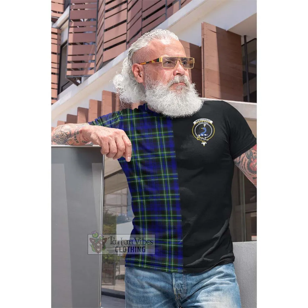 Arbuthnot Modern Tartan Cotton T-shirt with Family Crest and Half Of Me Style