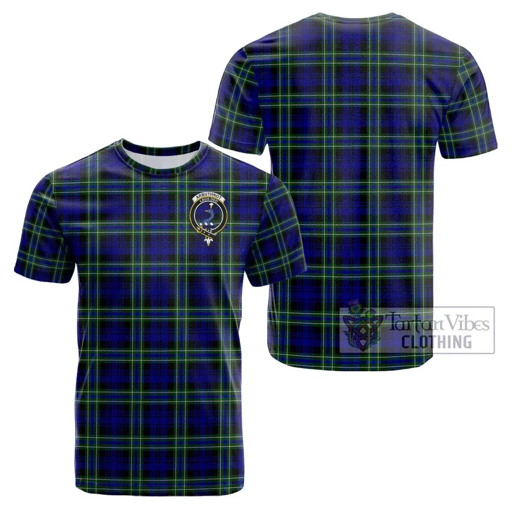 Arbuthnot Modern Tartan Cotton T-Shirt with Family Crest