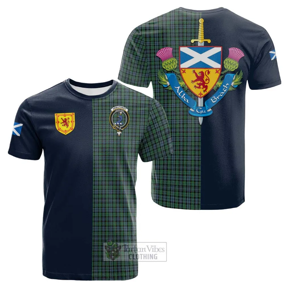 Arbuthnot Tartan Cotton T-shirt Alba with Scottish Lion Royal Arm Half Style