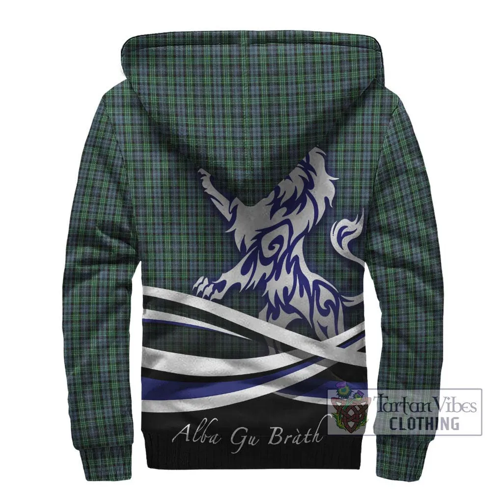 Arbuthnot Tartan Sherpa Hoodie with Alba Gu Brath Regal Lion Emblem