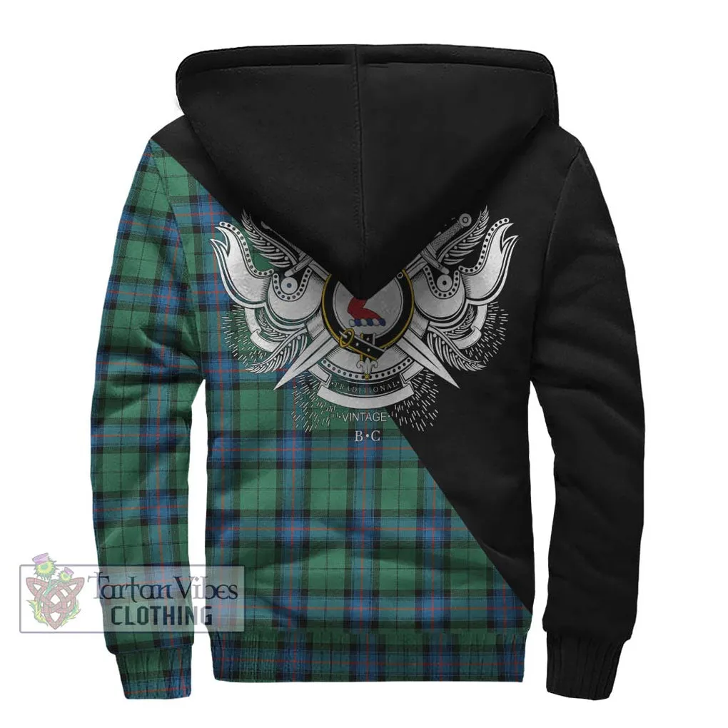 Armstrong Ancient Tartan Sherpa Hoodie with Family Crest and Military Logo Style