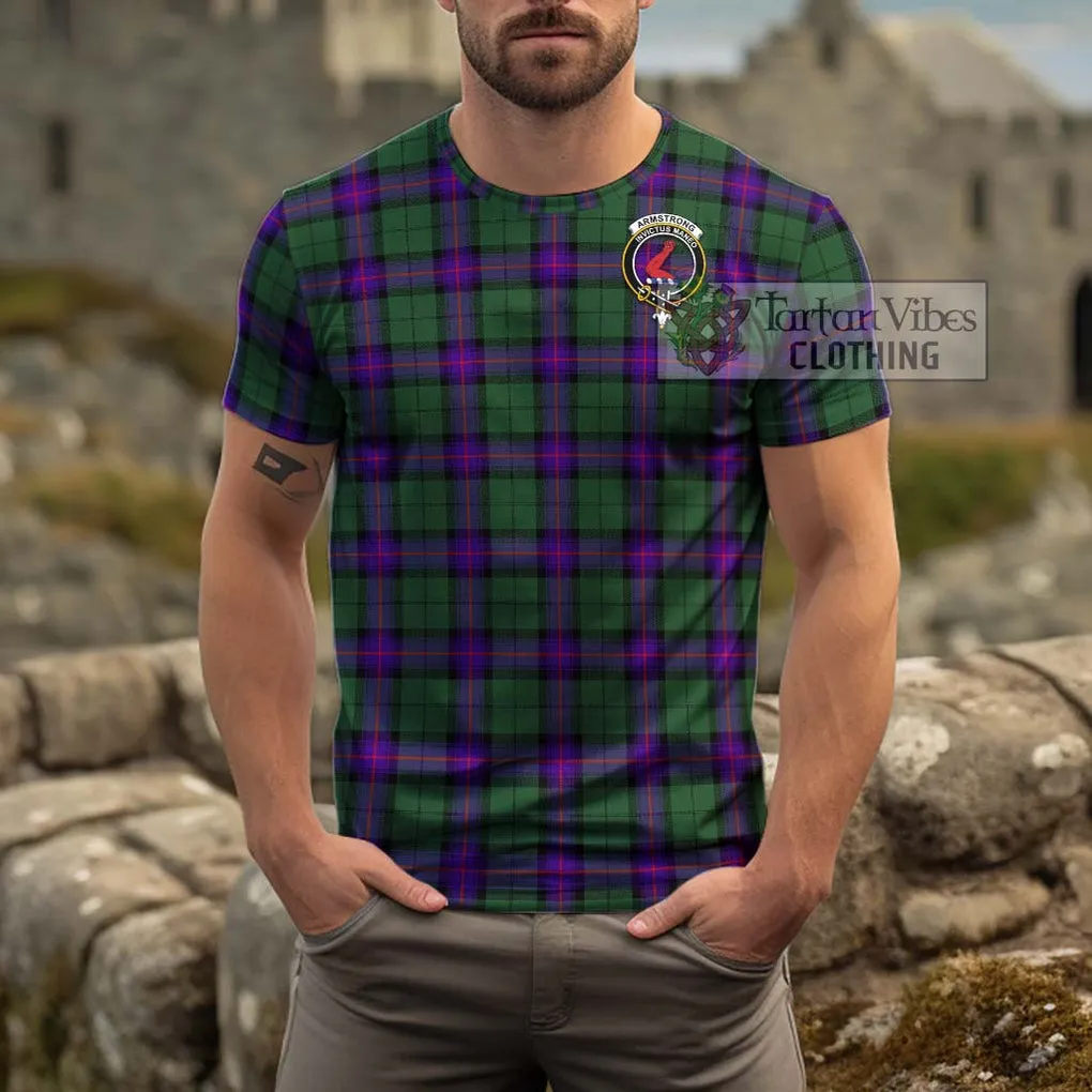 Armstrong Modern Tartan Cotton T-Shirt with Family Crest