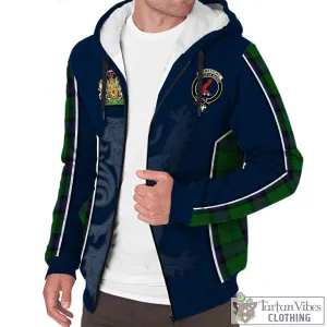 Armstrong Tartan Sherpa Hoodie with Family Crest and Lion Rampant Vibes Sport Style