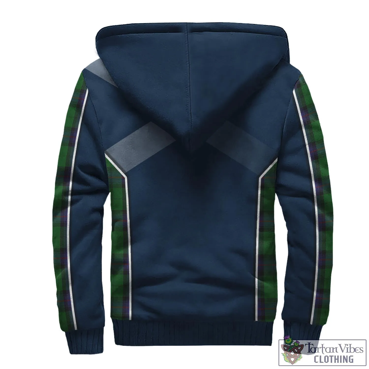 Armstrong Tartan Sherpa Hoodie with Family Crest and Scottish Thistle Vibes Sport Style