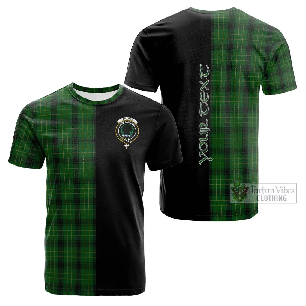 Arthur Highland Tartan Cotton T-shirt with Family Crest and Half Of Me Style