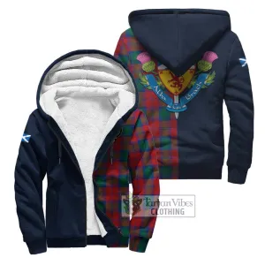 Auchinleck (Affleck) Tartan Sherpa Hoodie Alba with Scottish Lion Royal Arm Half Style