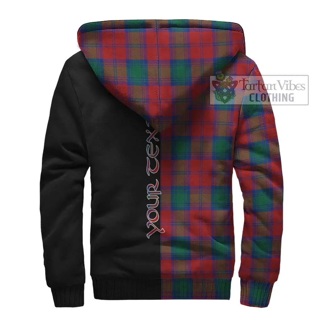 Auchinleck (Affleck) Tartan Sherpa Hoodie with Family Crest and Half Of Me Style