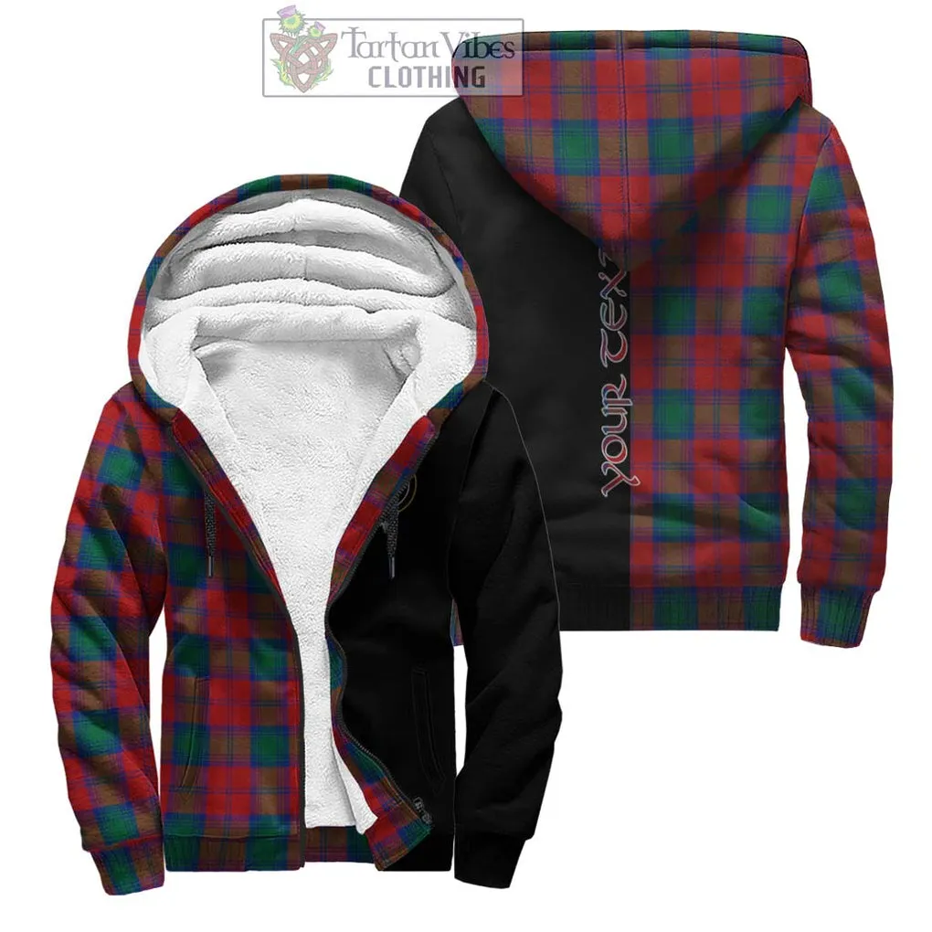 Auchinleck (Affleck) Tartan Sherpa Hoodie with Family Crest and Half Of Me Style