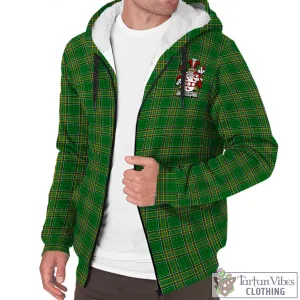 Bagley Irish Clan Tartan Sherpa Hoodie with Coat of Arms