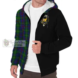 Bailey Tartan Sherpa Hoodie with Family Crest and Half Of Me Style