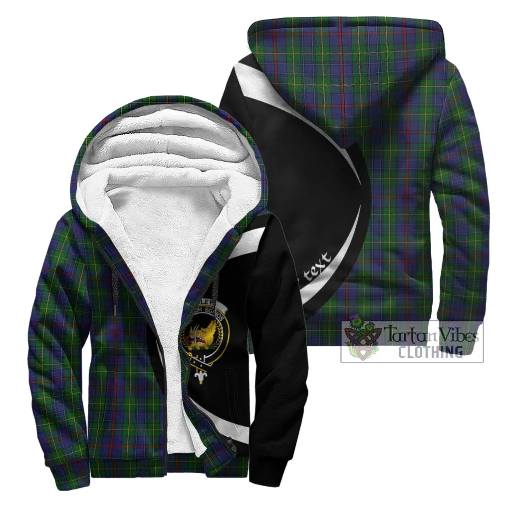 Bailey Tartan Sherpa Hoodie with Family Crest Circle Style