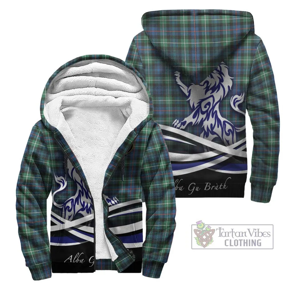 Baillie Ancient Tartan Sherpa Hoodie with Alba Gu Brath Regal Lion Emblem