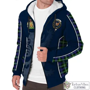 Baillie (Bailey) Tartan Sherpa Hoodie with Family Crest and Lion Rampant Vibes Sport Style