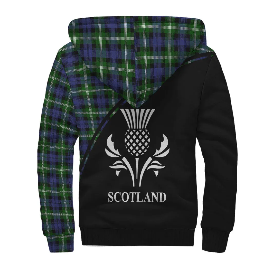 Baillie (Bailey) Tartan Sherpa Hoodie with Family Crest Curve Style