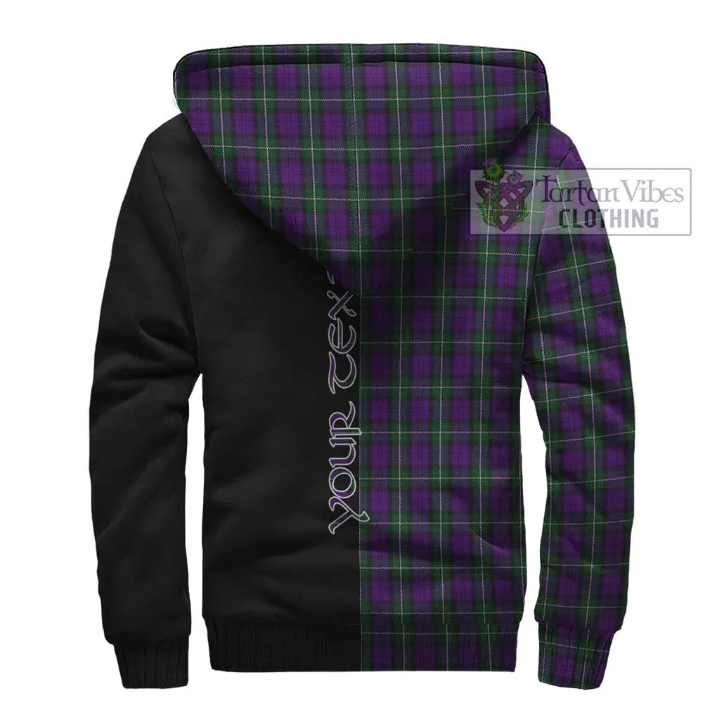 Baillie Highland Society Tartan Sherpa Hoodie with Family Crest and Half Of Me Style