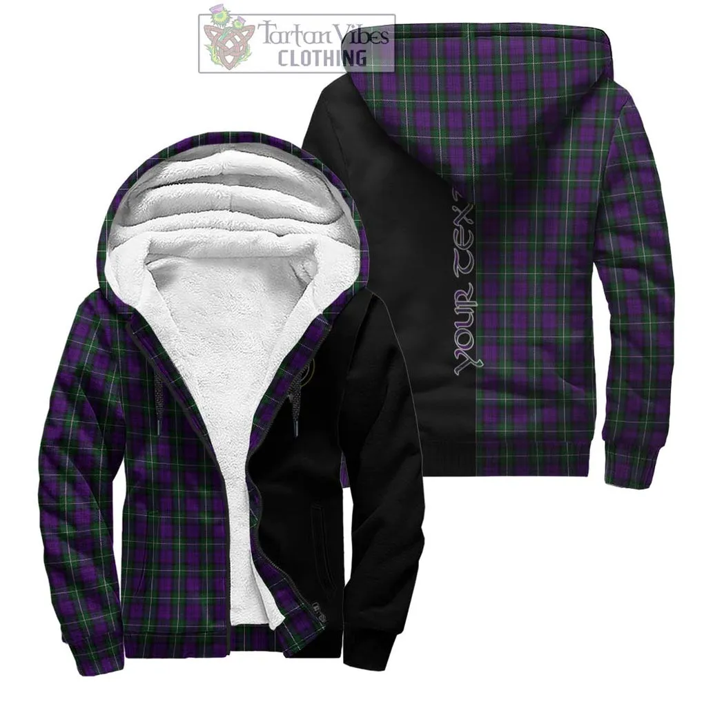 Baillie Highland Society Tartan Sherpa Hoodie with Family Crest and Half Of Me Style