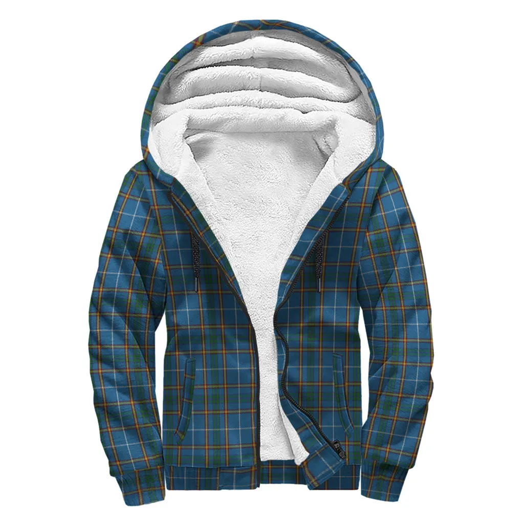 Bain Tartan Sherpa Hoodie with Family Crest