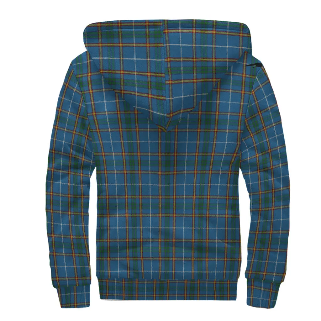 Bain Tartan Sherpa Hoodie with Family Crest