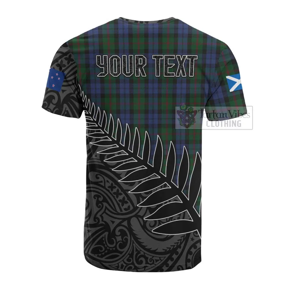 Baird Crest Tartan Cotton T-shirt with New Zealand Silver Fern Half Style