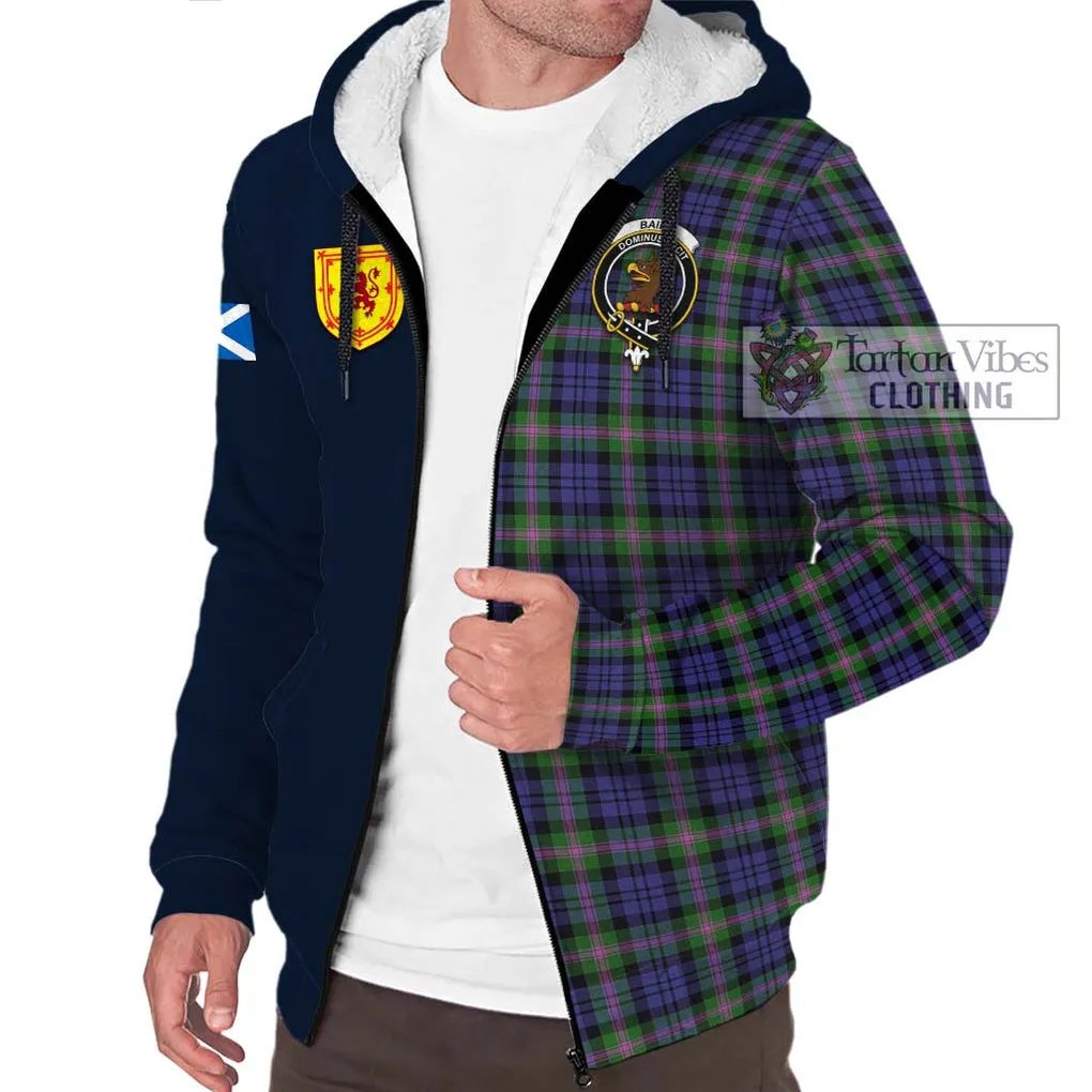 Baird Modern Tartan Sherpa Hoodie Alba with Scottish Lion Royal Arm Half Style