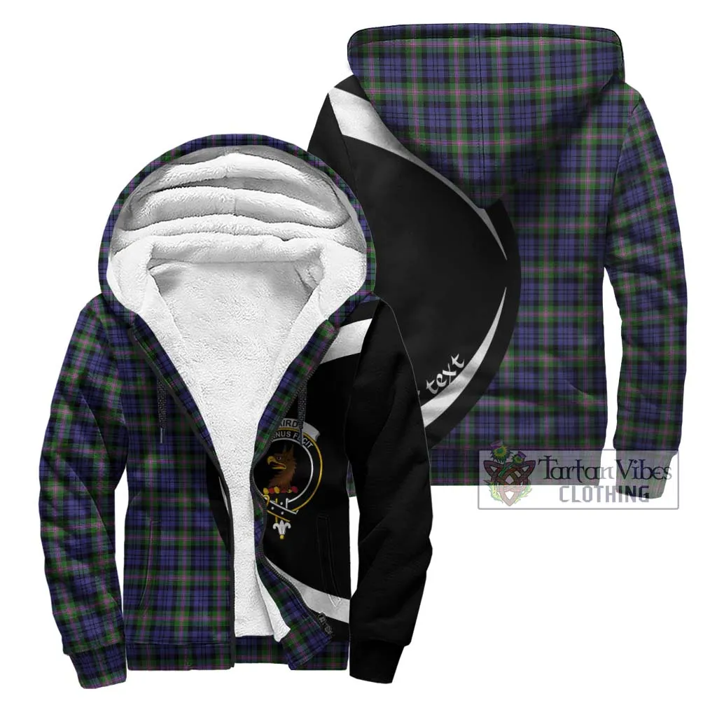 Baird Modern Tartan Sherpa Hoodie with Family Crest Circle Style