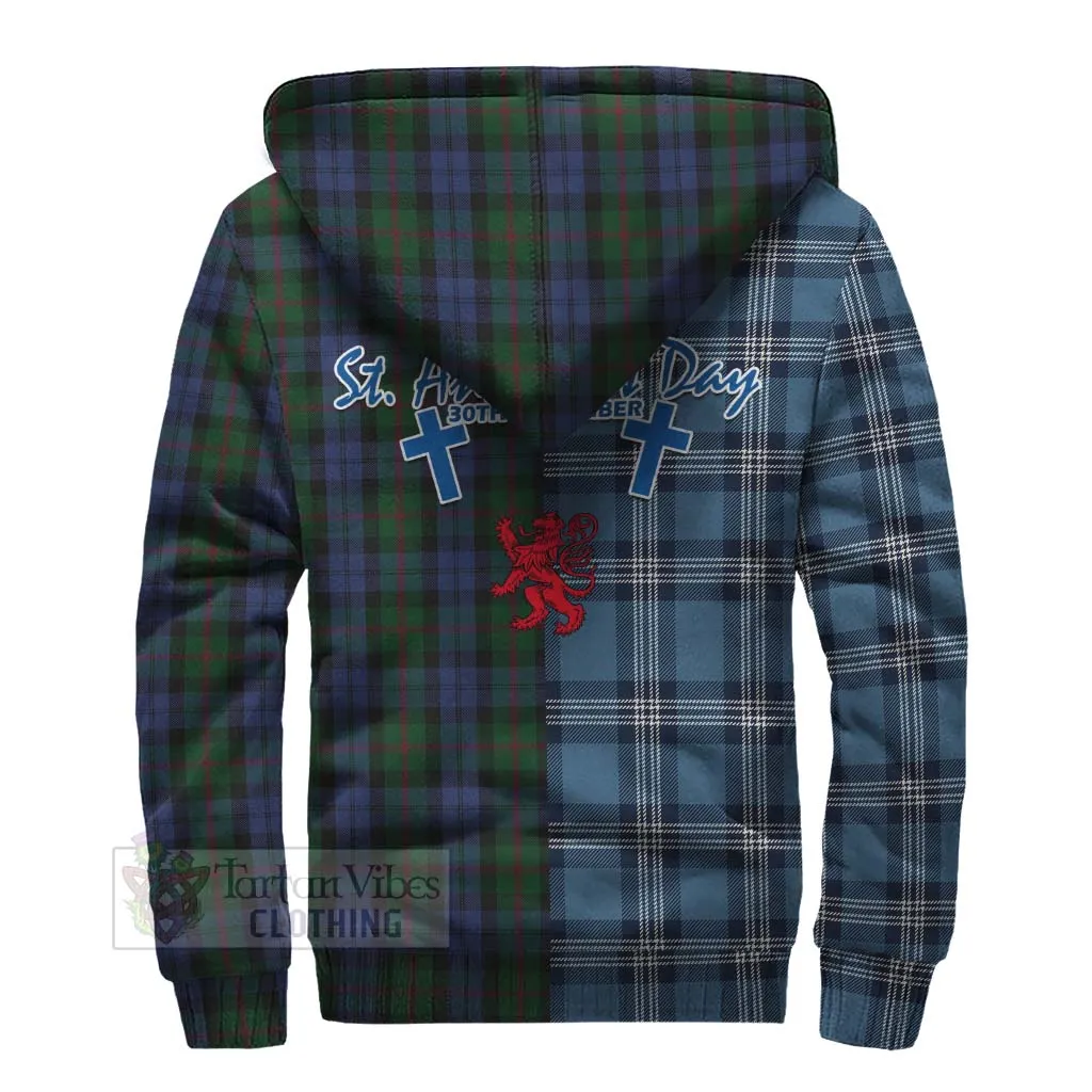 Baird Tartan Sherpa Hoodie Happy St. Andrew's Day Half Tartan Style