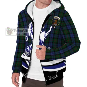 Baird Tartan Sherpa Hoodie with Alba Gu Brath Regal Lion Emblem