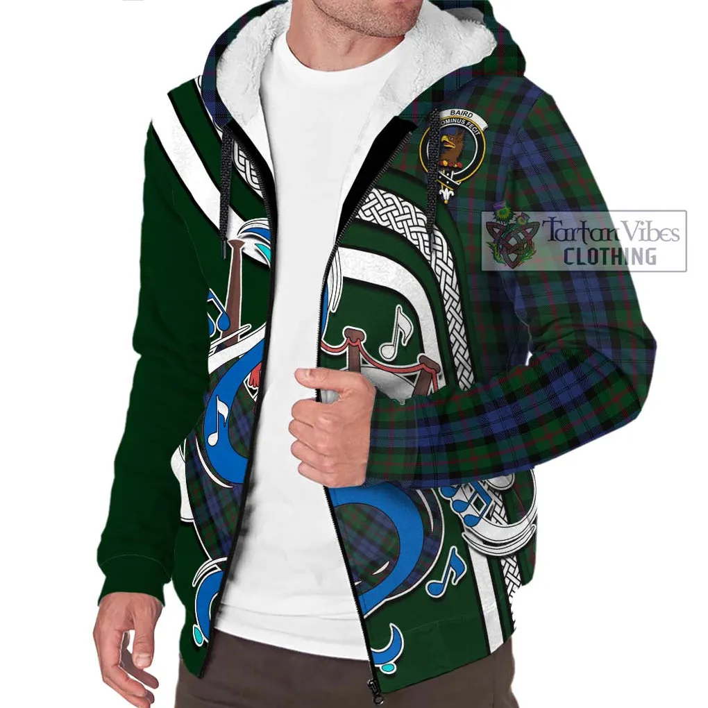 Baird Tartan Sherpa Hoodie with Epic Bagpipe Style