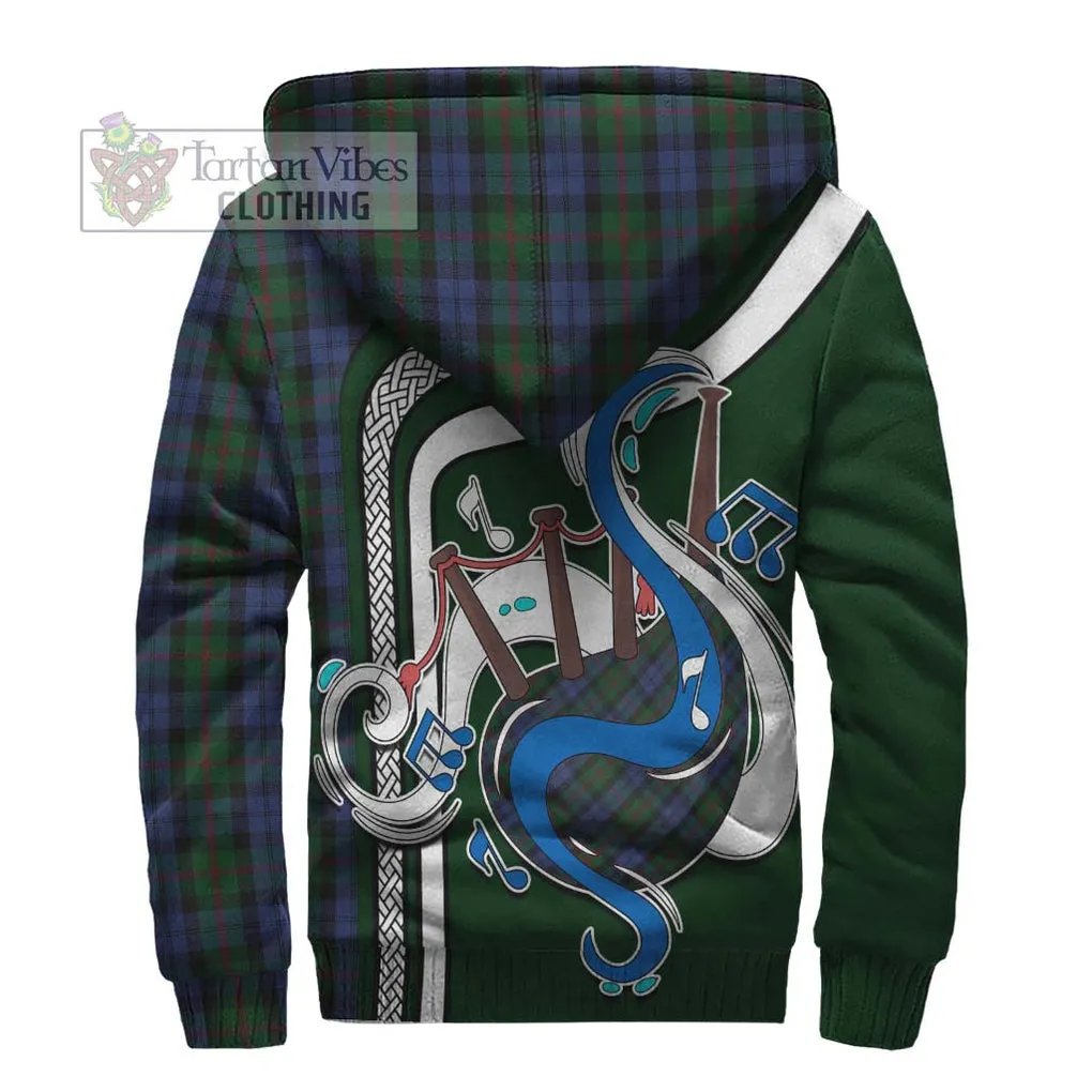 Baird Tartan Sherpa Hoodie with Epic Bagpipe Style