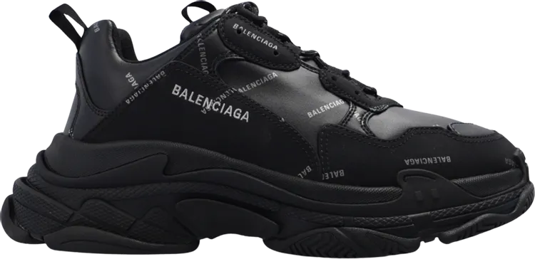 Balenciaga Triple S Sneaker Allover Logo - Black