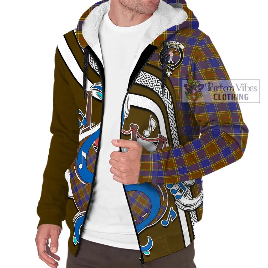 Balfour Tartan Sherpa Hoodie with Epic Bagpipe Style