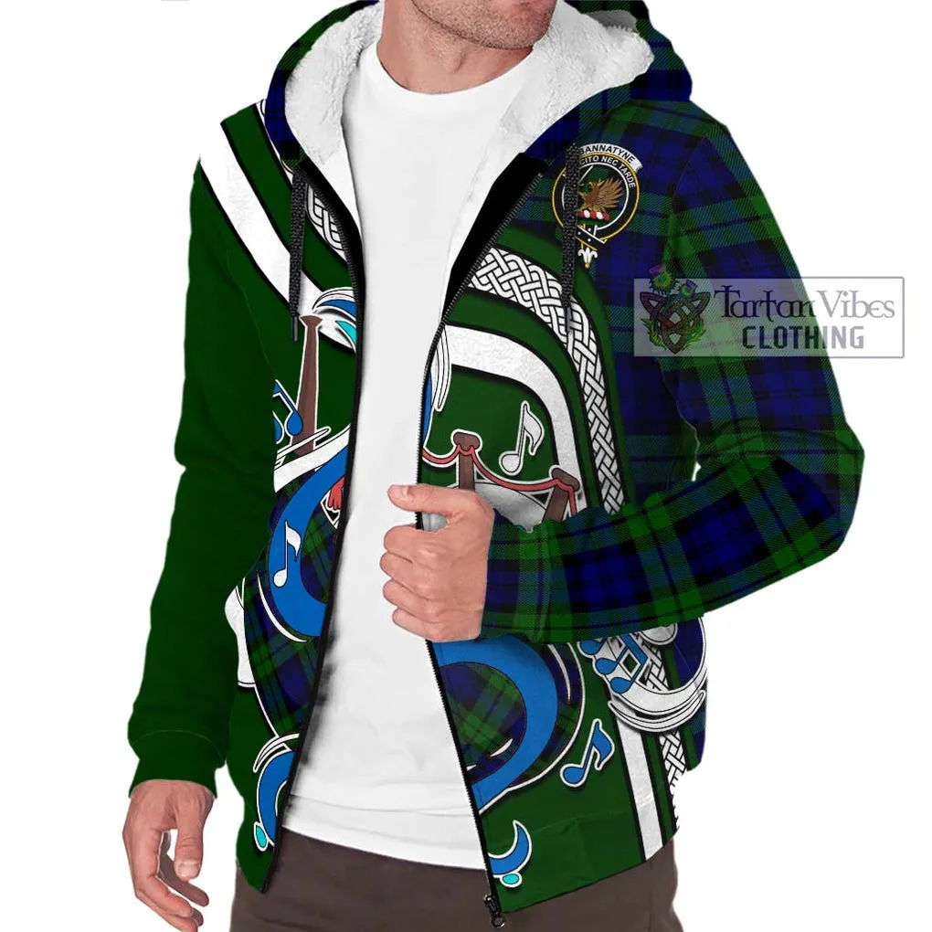 Bannatyne Tartan Sherpa Hoodie with Epic Bagpipe Style