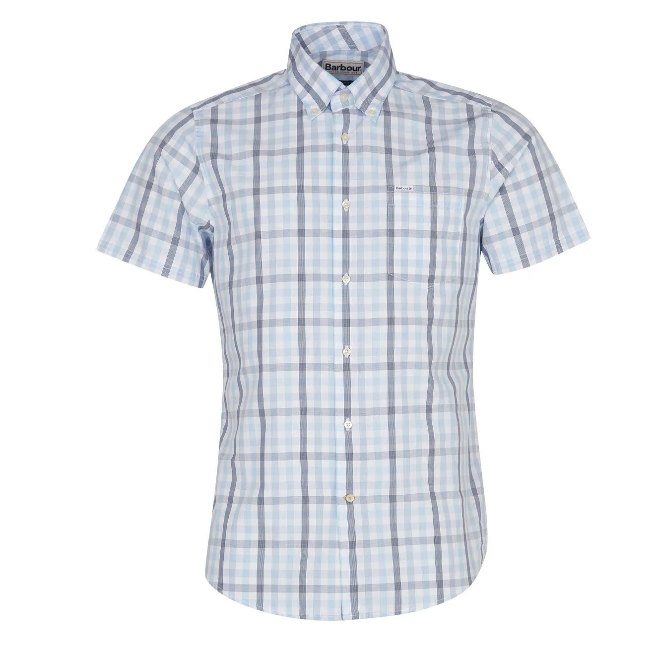 Barbour Longstone Short Sleeve Tailored Shirt Sky Blue