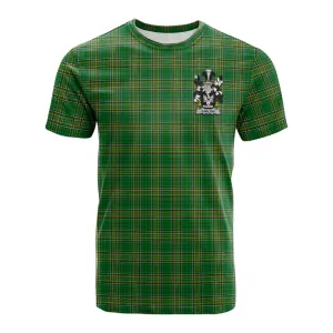 Barlow Irish Clan Tartan Cotton T-shirt with Coat of Arms