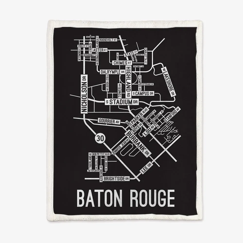 Baton Rouge, Louisiana Street Map Blanket Freshmen/Graduates Memorial Gifts