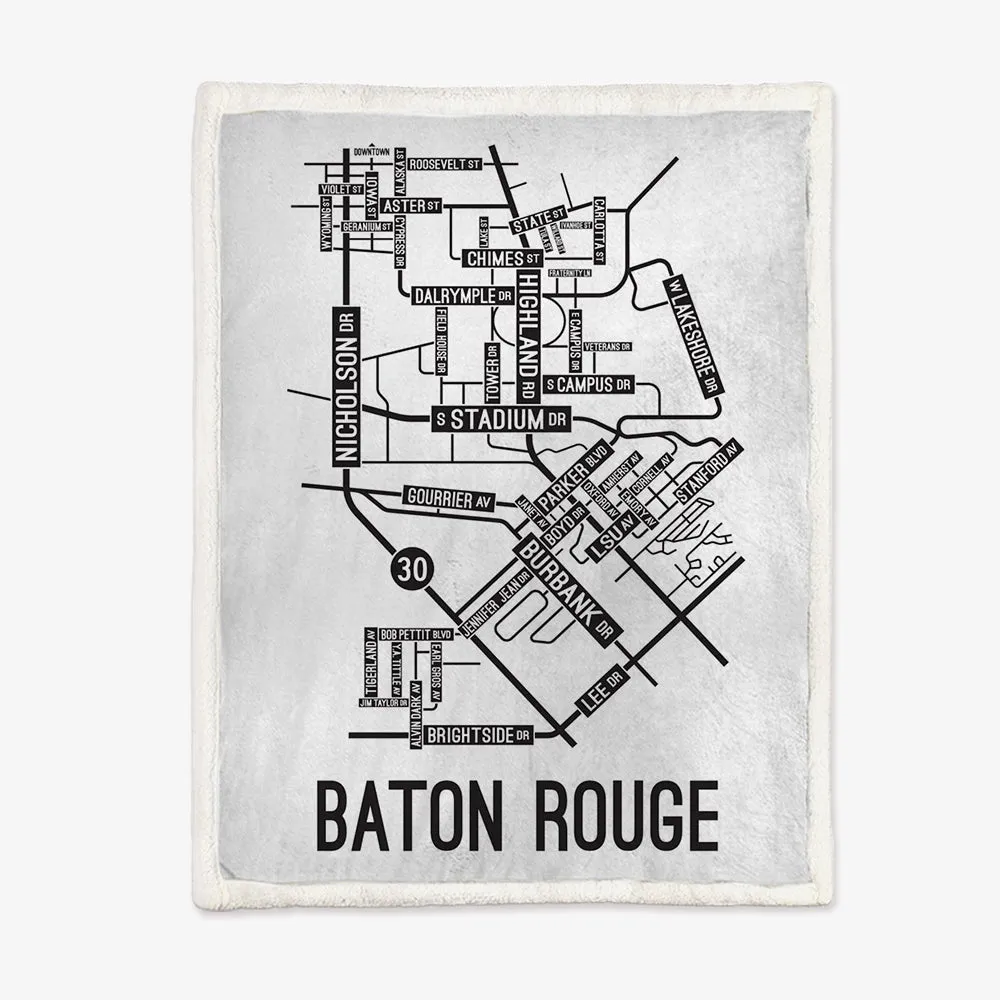 Baton Rouge, Louisiana Street Map Blanket Freshmen/Graduates Memorial Gifts