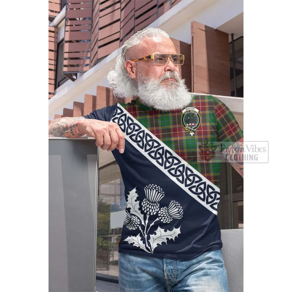 Baxter Tartan Cotton T-shirt Featuring Thistle and Scotland Map