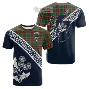 Baxter Tartan Cotton T-shirt Featuring Thistle and Scotland Map