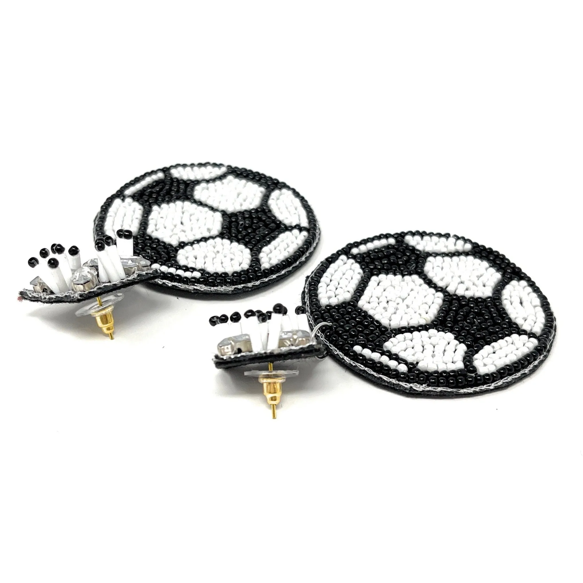 Beaded Soccer Earrings