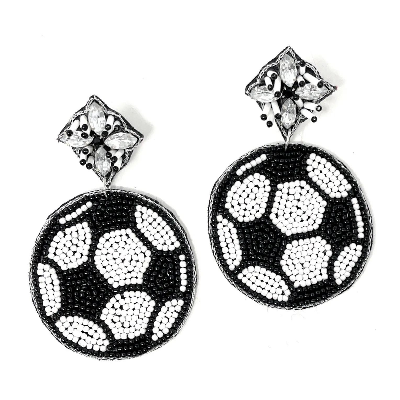 Beaded Soccer Earrings