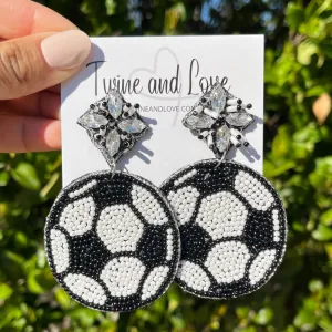 Beaded Soccer Earrings