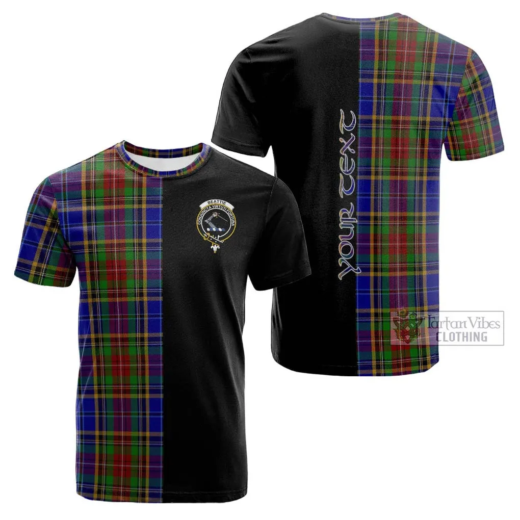 Beattie Tartan Cotton T-shirt with Family Crest and Half Of Me Style